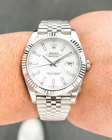 rolex datejust 1601 fluted bezel|Rolex Datejust 41 white jubilee.